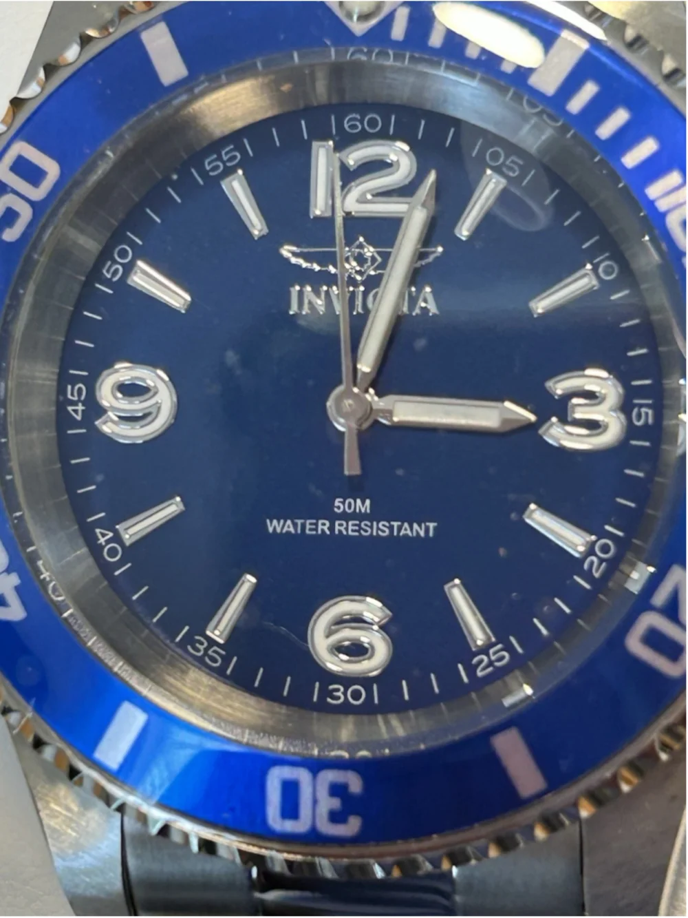 Invicta Model #49341 Men's Watch w/Silver Band and Blue Face Singapore Movement